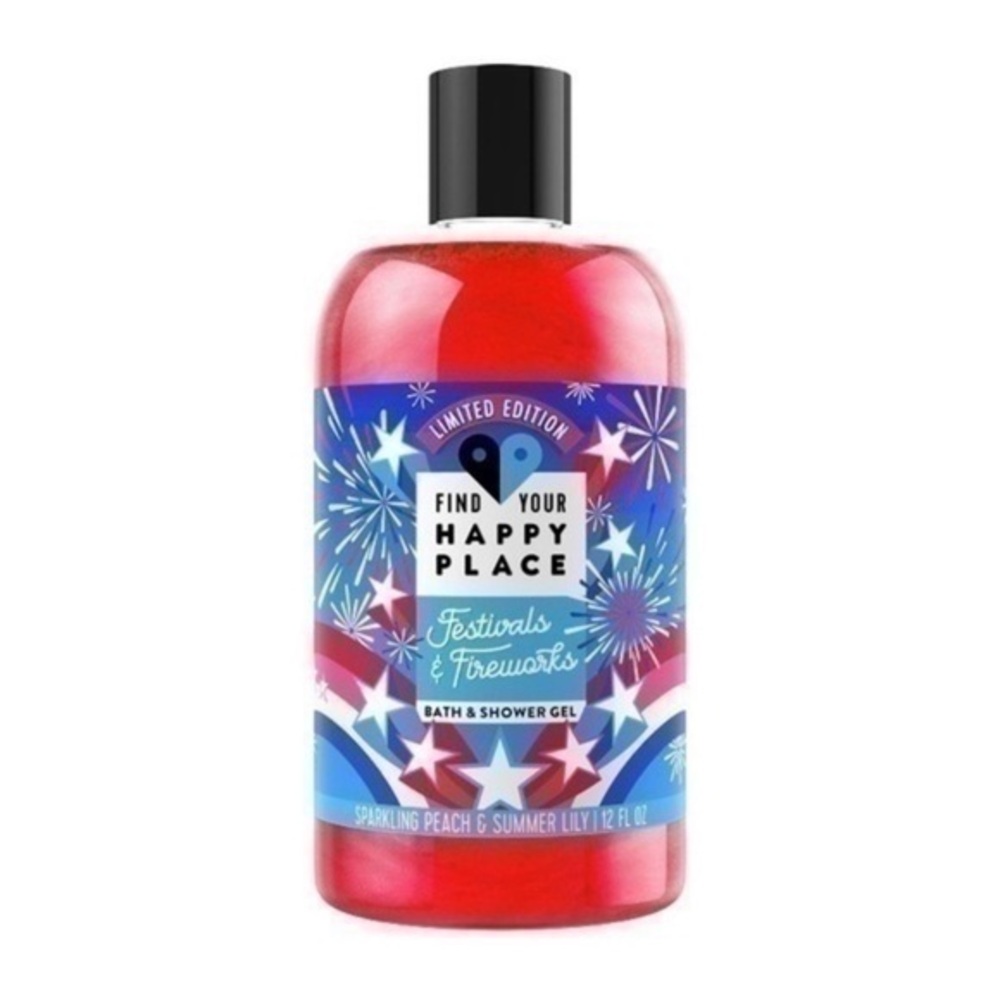 NWT. FIND YOUR HAPPY PLACE Festivals & Firework Bath & Shower